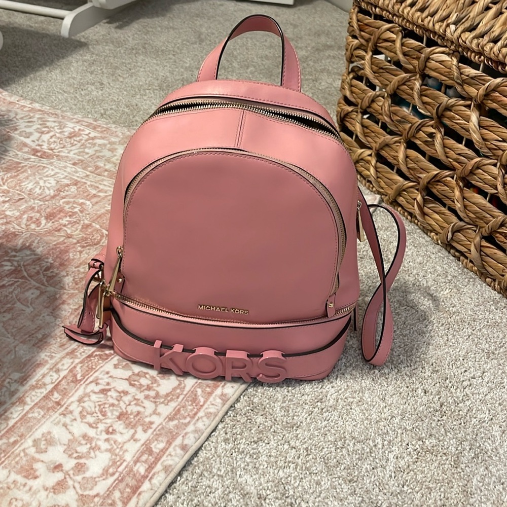 Michael Kors Pink Leather Backpack